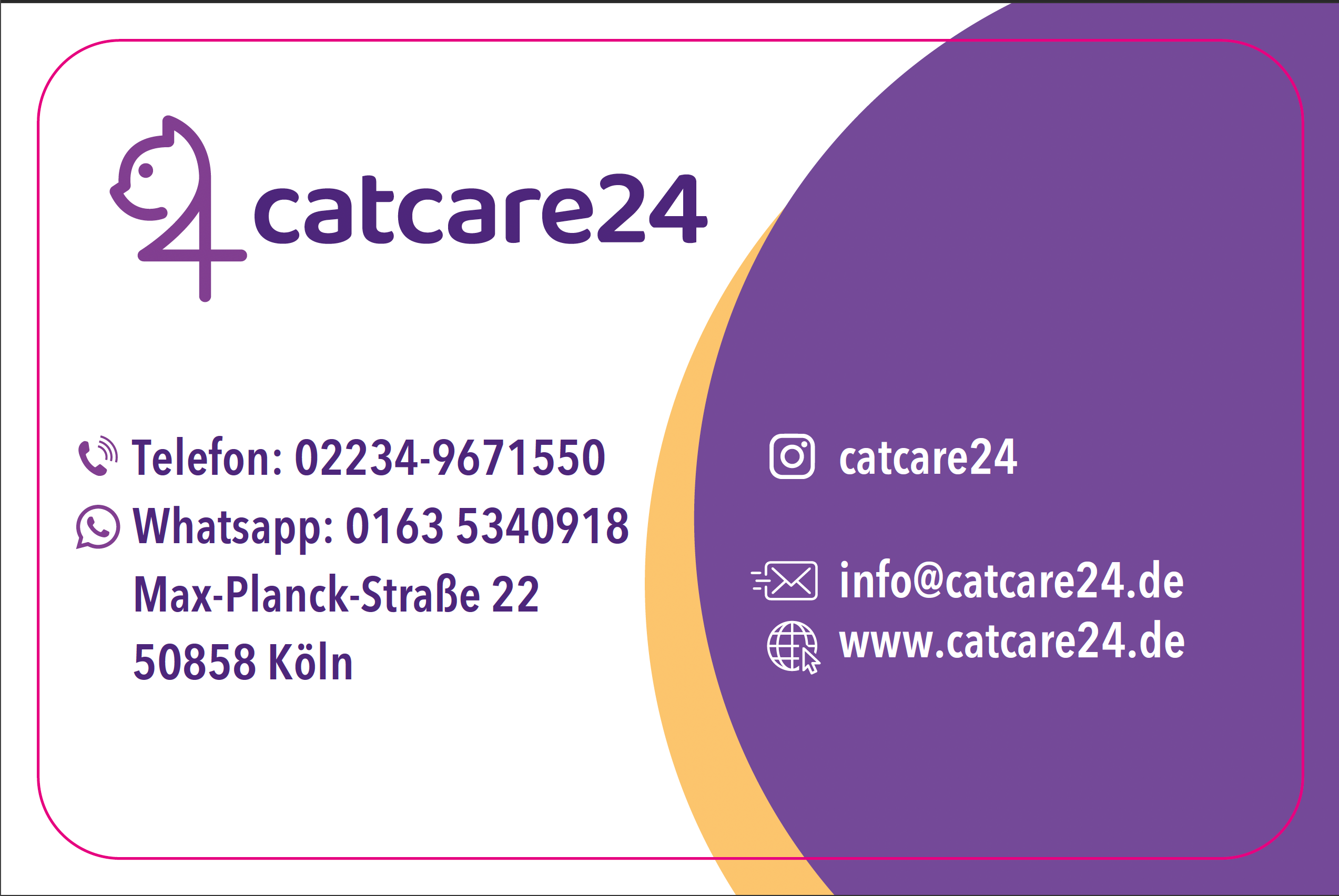 Visitenkarte von catcare24 - Barmenia Katzenkrankenversicherung