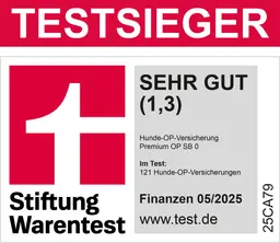 Hundekrankenversicherung Dogcare24 ist Testsieger OP-Versicherung Siegel